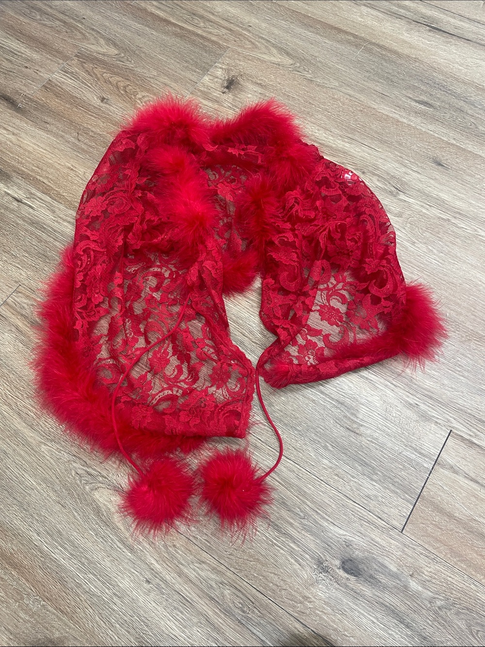 LACE FUR LINGERIE SHRUG TOP